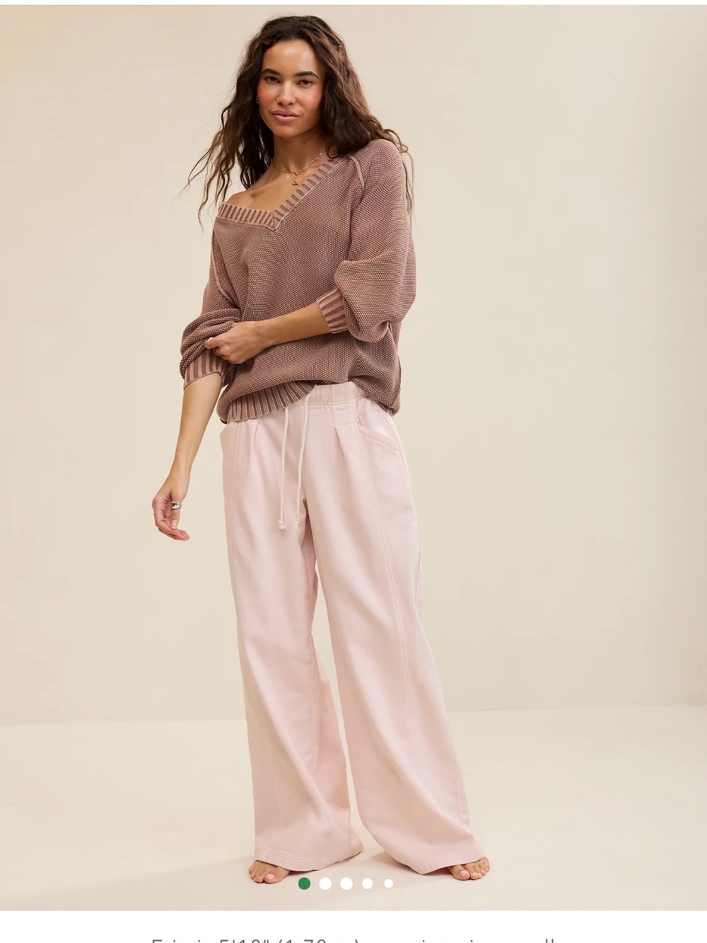 Aerie Wide Leg Pink Denim Trouser